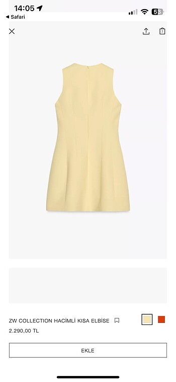 m Beden sarı Renk Zara Butter Yellow Elbise