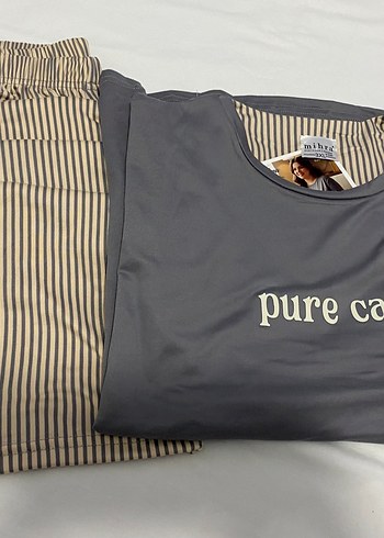 Gri Uzun Kollu pijama takımı - Görsel 2