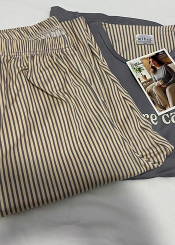 Gri Uzun Kollu pijama takımı - Görsel 3