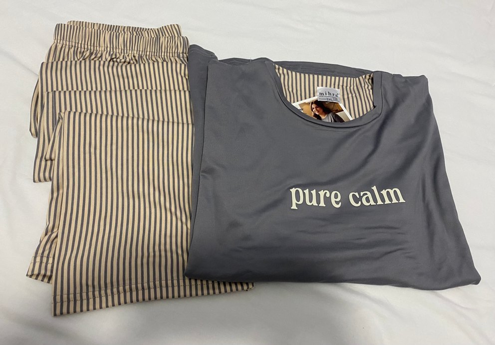 Gri Uzun Kollu pijama takımı - Görsel 2