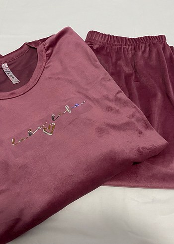 Kadife Pijama Takımı Uzun Kollu - Görsel 5