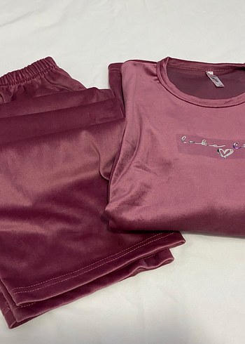 Kadife Pijama Takımı Uzun Kollu - Görsel 3