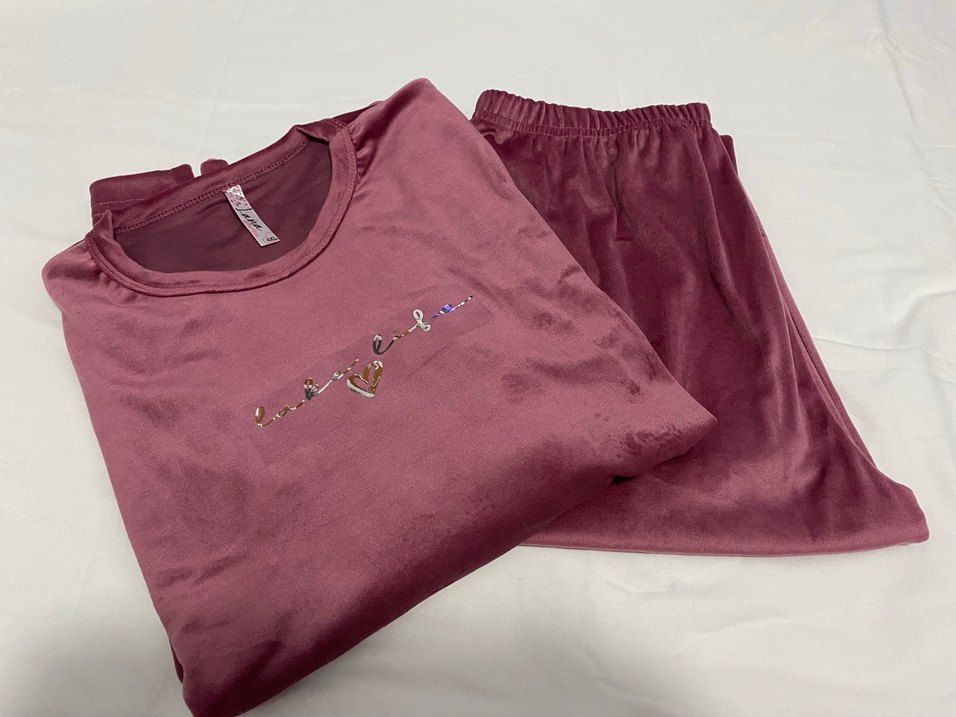 Kadife Pijama Takımı Uzun Kollu - Görsel 5