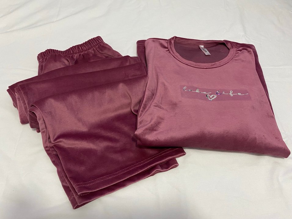 Kadife Pijama Takımı Uzun Kollu - Görsel 3