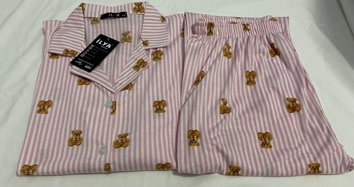 Pembe Ayıcık Desenli Kadın Pijama Takımı - Görsel 2