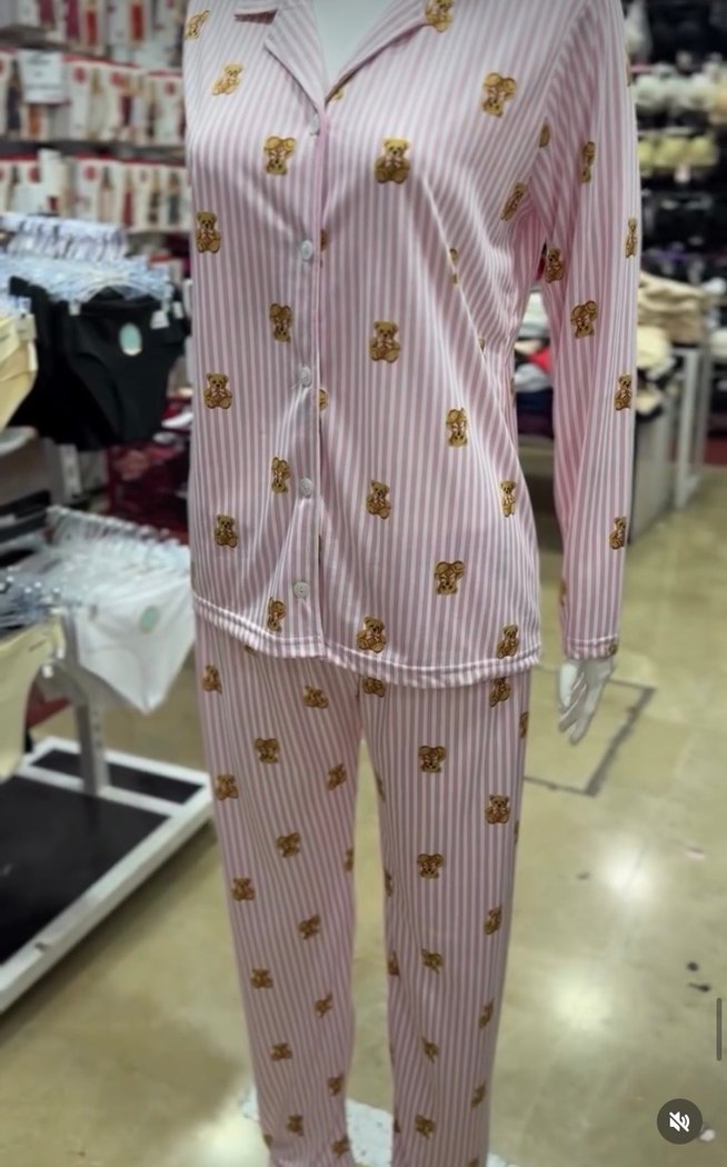 Pembe Ayıcık Desenli Kadın Pijama Takımı - Görsel 4