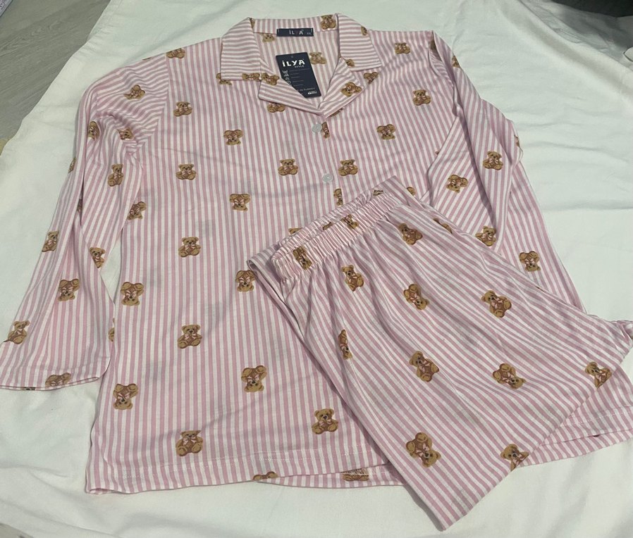 Pembe Ayıcık Desenli Kadın Pijama Takımı - Görsel 3