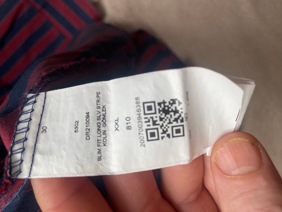 Bordo Lacivert Çizgili Erkek Gömlek - Görsel 4