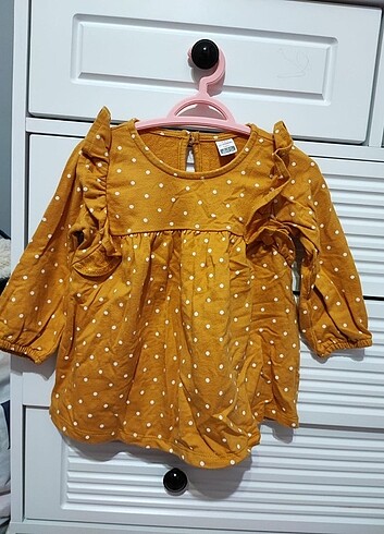 Kız bebek hardal sarısı elbise