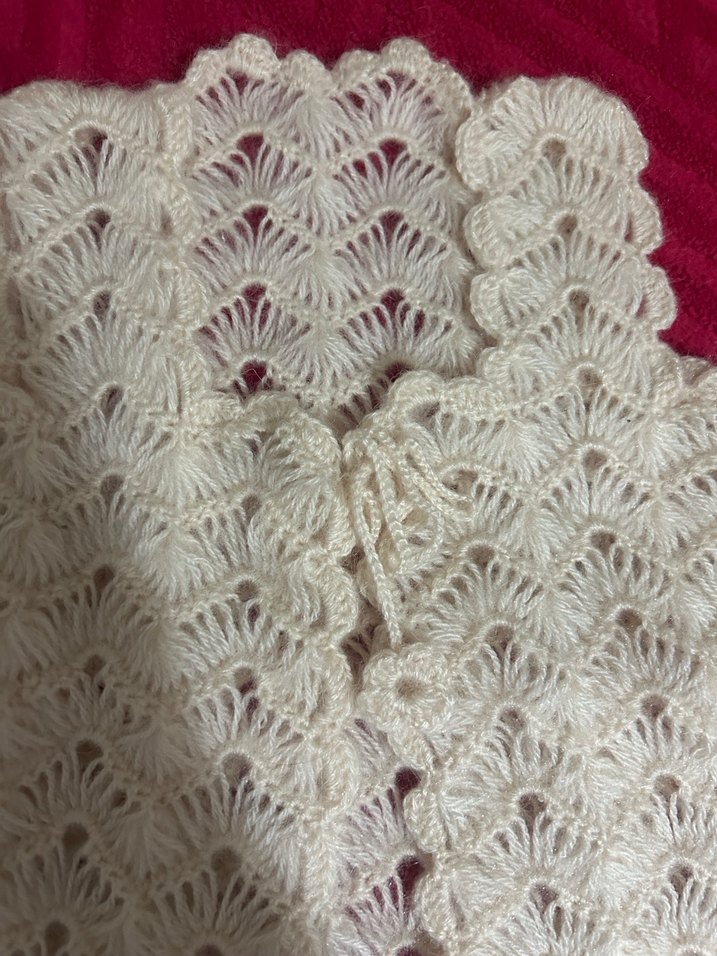 Kız Çocuk Beyaz Dantel Örgü Yelek - Görsel 2