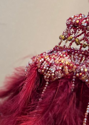 Bordo İşlemeli Uzun Kadın Abiye - Görsel 7