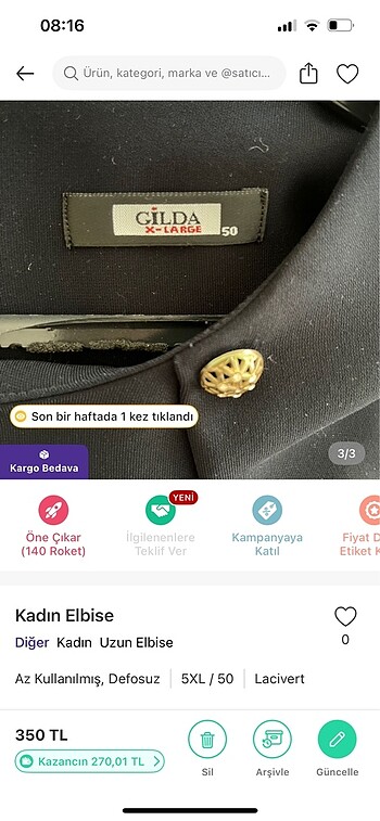 50 Beden Kadın Elbise
