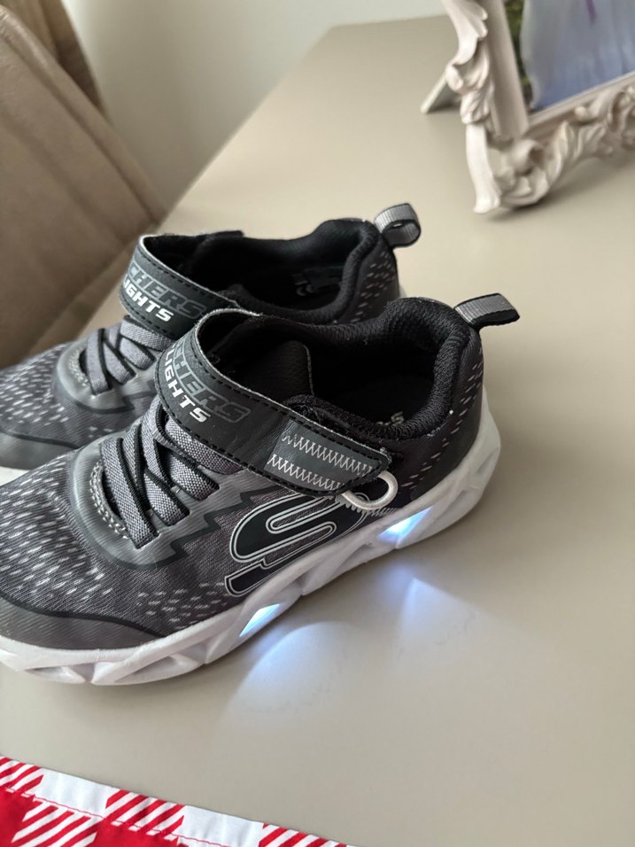 Gri Erkek Çocuk Spor Ayakkabı Velcro - Görsel 2