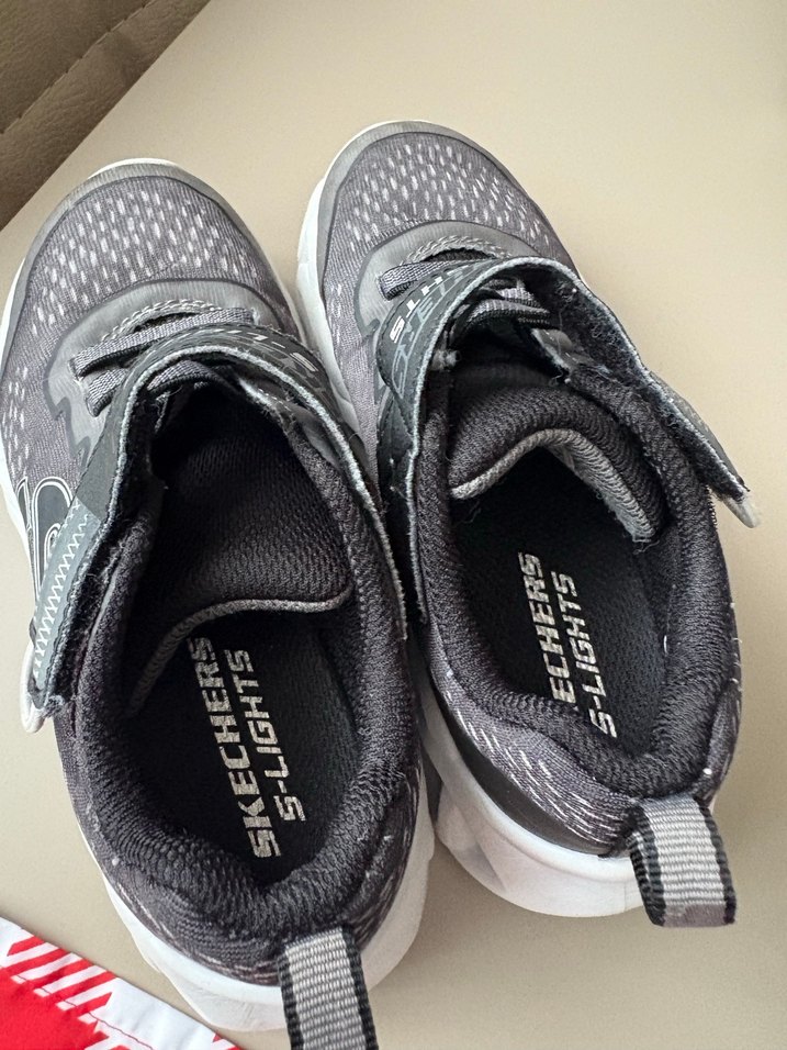 Gri Erkek Çocuk Spor Ayakkabı Velcro - Görsel 3