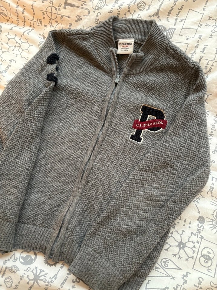 Gri Erkek Çocuk Triko Fermuarlı Hırka - Görsel 3