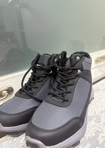 Gri Outdoor Erkek Ayakkabı Velcro Bağcıklı - Görsel 3