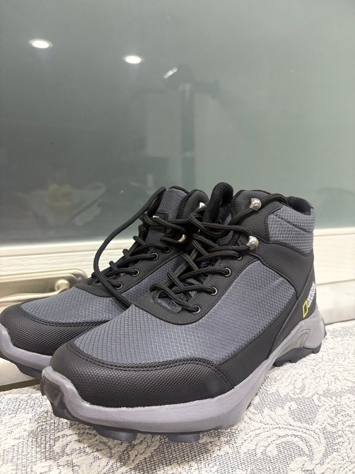 Gri Outdoor Erkek Ayakkabı Velcro Bağcıklı - Görsel 4