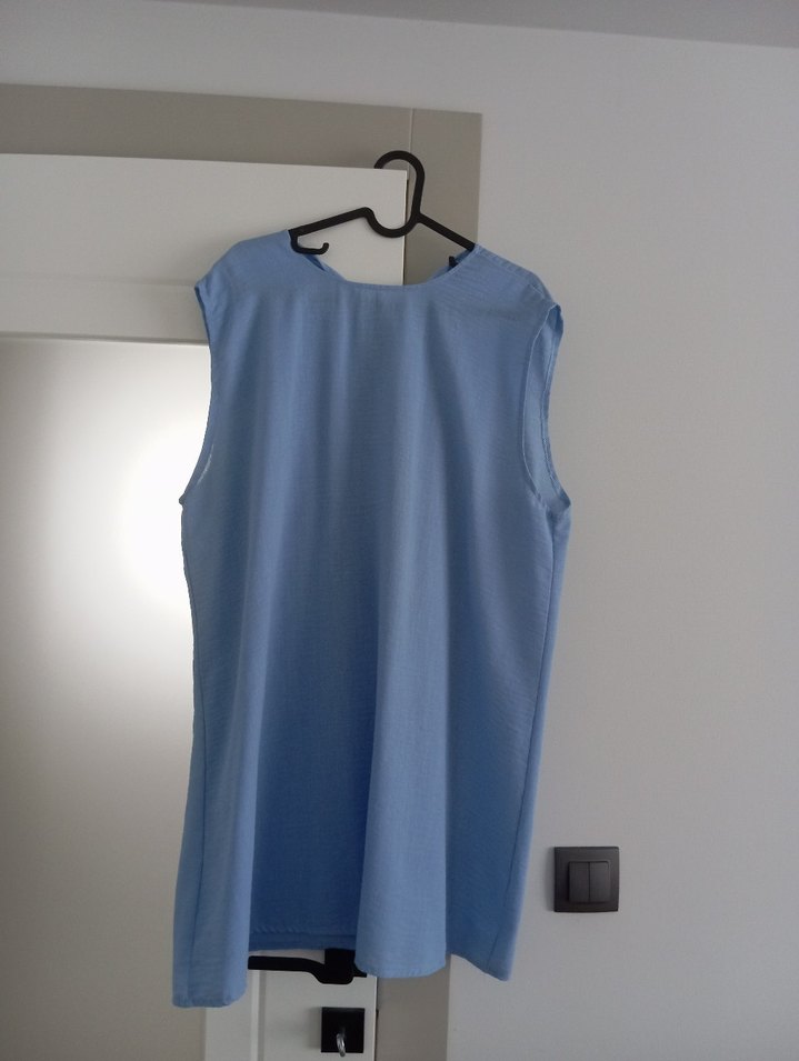 Mavi Kolsuz Midi Hamile Tunik - Görsel 2