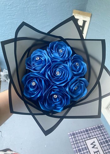 Pembe Saten Gül Buketi - Görsel 2