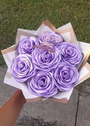 Pembe Saten Gül Buketi - Görsel 3