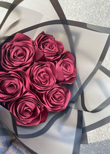 Pembe Saten Gül Buketi - Görsel 5