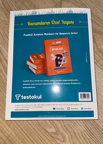 11. Sınıf Biyoloji Fasikül Soru Kitabı Testokul