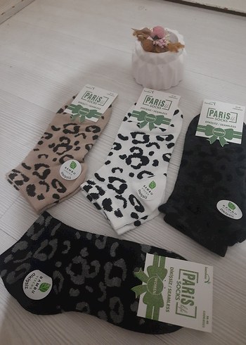 bambu kokulu Leopar Desenli Çorap - Diger 3 adeti 100tl