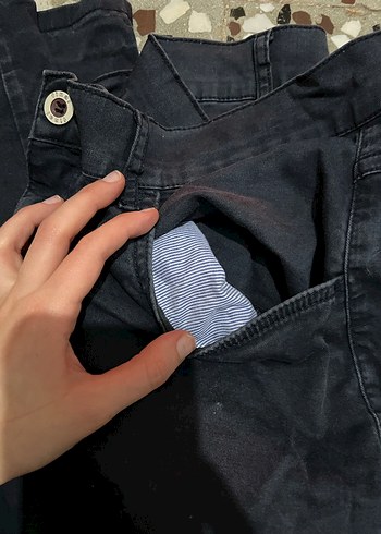 Erkek Lacivert Denim Pantolon Düğmeli - Görsel 2