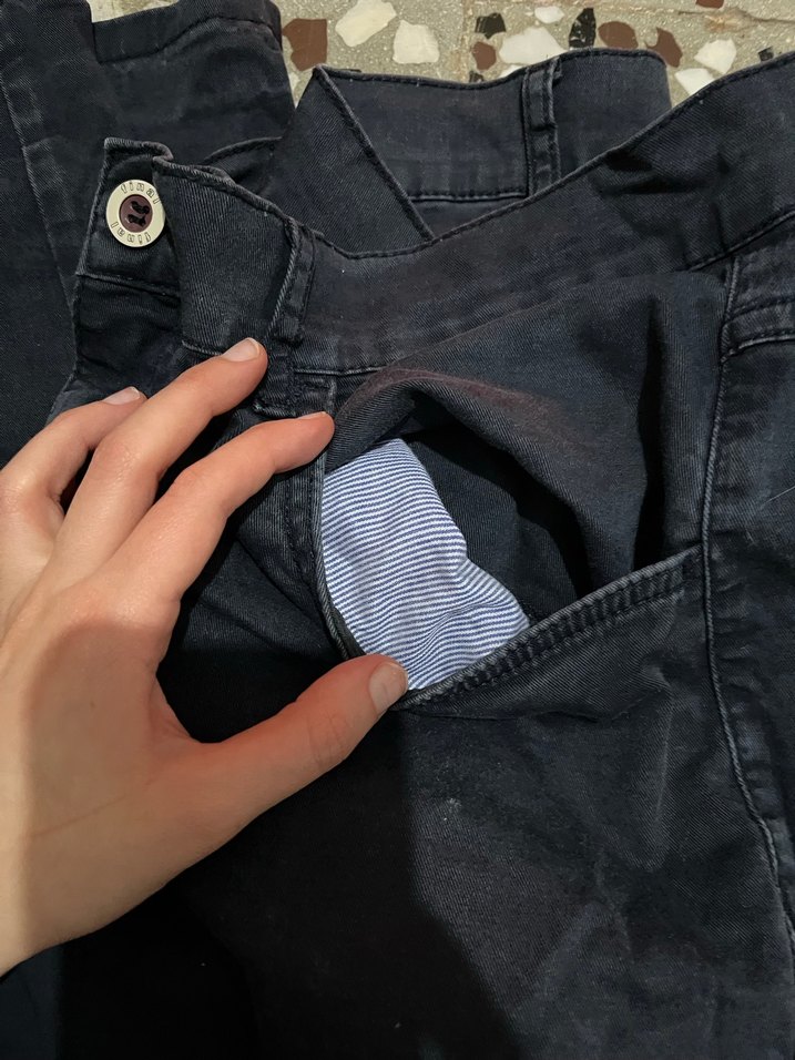 Erkek Lacivert Denim Pantolon Düğmeli - Görsel 2