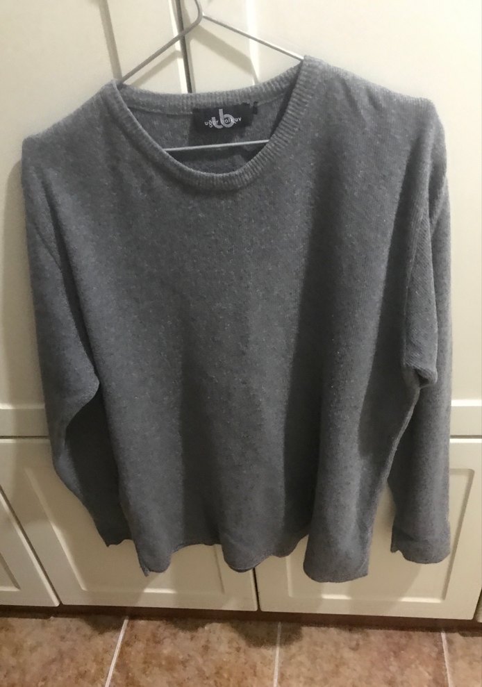 Gri erkek Yün Triko Sweatshirt - Görsel 2