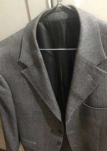 Gri Erkek Takım Elbise Ceket, Düğmeli, Normal Boy - Görsel 3