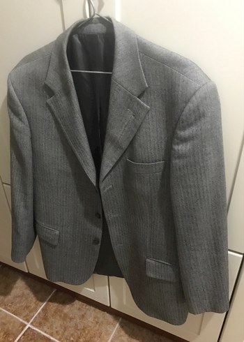 Gri Erkek Takım Elbise Ceket, Düğmeli, Normal Boy - Görsel 2