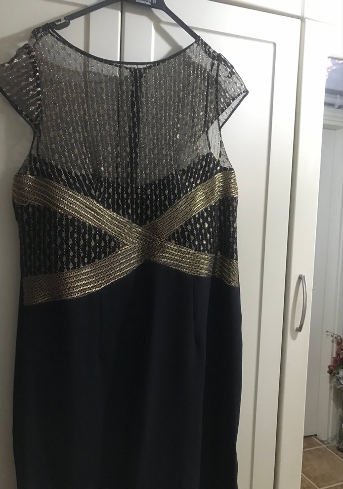 Siyah Drapeli Uzun Gece Elbisesi - Görsel 3