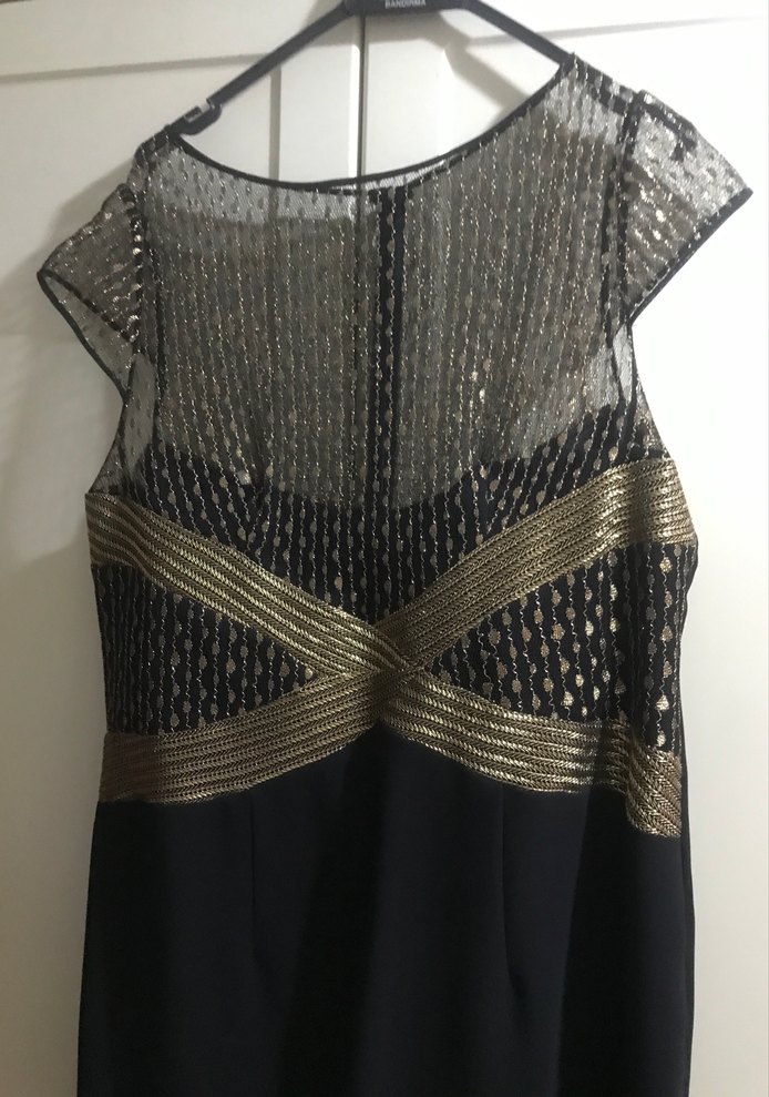 Siyah Drapeli Uzun Gece Elbisesi - Görsel 2