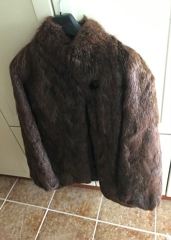 Kahverengi Sansar gerçek Kürk Ceket - Görsel 2