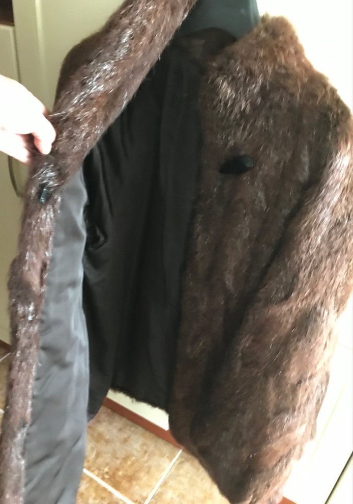 Kahverengi Sansar gerçek Kürk Ceket - Görsel 4