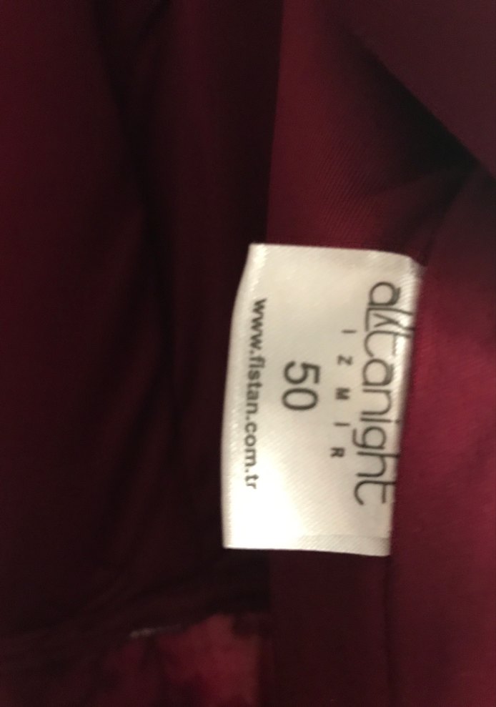 Bordo İşlemeli Uzun Abiye Elbise - Görsel 5