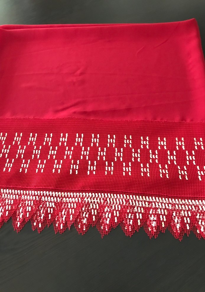 Kırmızı tel kırma Mevlüt örtüsü - Görsel 4