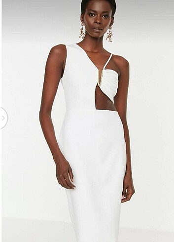 Trendyol mila beyaz kalem elbise