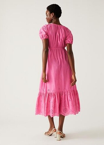 Marks & Spencer Uzun Pembe Elbise M&S