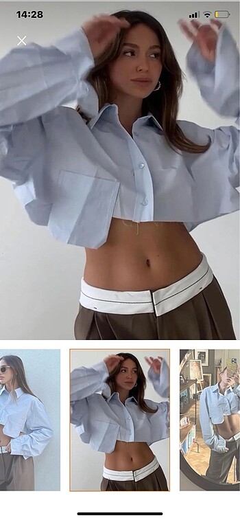 Bershka Madmext crop gömlek