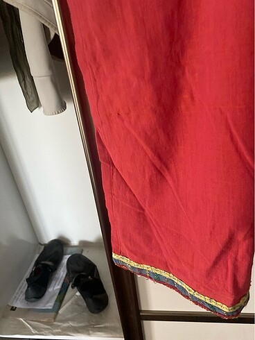 l Beden kırmızı Renk Hint kıyafeti