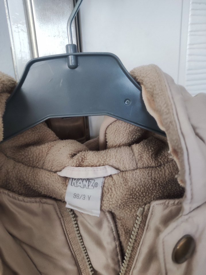 Bej Düğmeli Erkek Çocuk Mont - Görsel 5