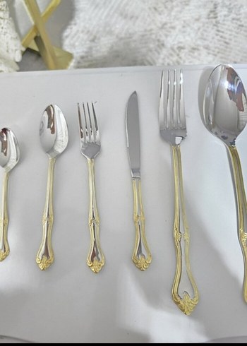 Jumbo gold Osmanlı desenli kaşık çatal takımı