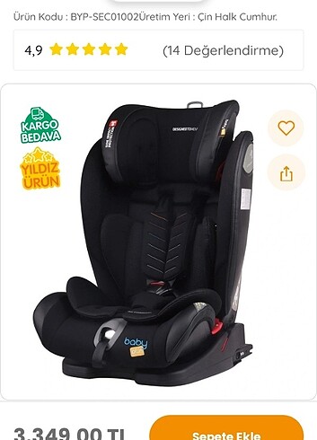 Baby plus ( Secure ) Bebek oto koltuğu 