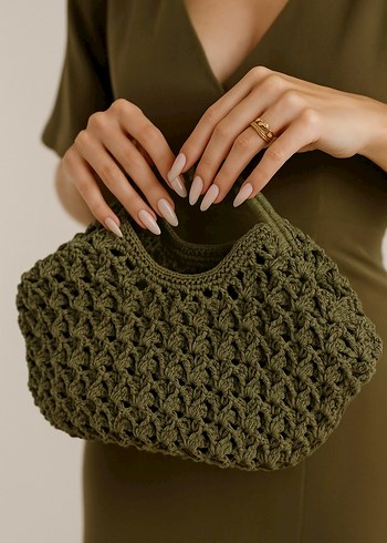 Kâğıt İpten Clutch Çanta