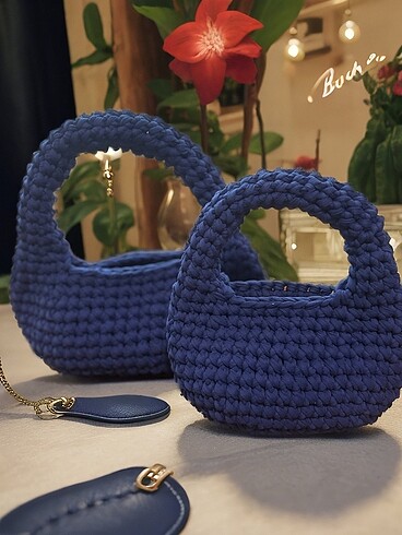 El Örgüsü Bucket Anne & Kız Çanta