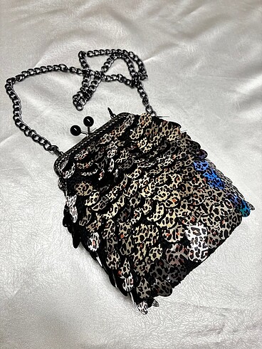 Zara El Örgüsü Leopar Pullu Çanta