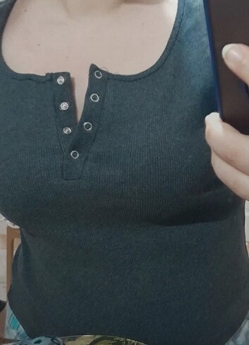 Trendyol & Milla U YAKA ÇITÇIT DETAYLI ÖRME CROP BLUZ