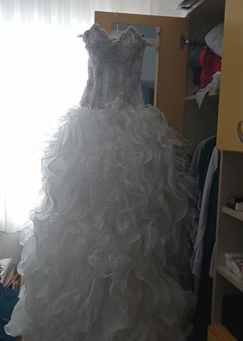 Taş İşlemeli Straplez Prenses Gelinlik - Görsel 5